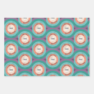 Feuille De Papier Cadeau Vintage 1972 édition limitée 50e anniversaire