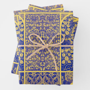 Feuille De Papier Cadeau Vintage Botanique Art Nouveau Motif