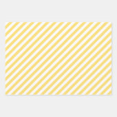 Feuille De Papier Cadeau Vintage Classique Jaune & Blancs (Devant 3)