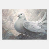 Feuille De Papier Cadeau Vintage colombe blanche Mariage (Devant 3)