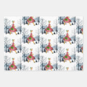 Feuille De Papier Cadeau vintage de Noël 1950 (Devant)