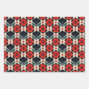 Feuille De Papier Cadeau Vintage et Motif folklorique