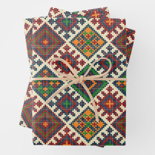 Feuille De Papier Cadeau Vintage européen Broderie Motif Abstrait