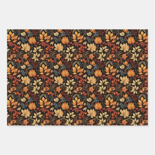 Feuille De Papier Cadeau Vintage Fall  (Devant)