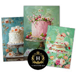 Feuille De Papier Cadeau Vintage Floral Mariage Cuisine boulangerie Découpa<br><div class="desc">Papier de découpage créatif et unique à l'aide d'un éventail de textures,  d'illustrations motifs et vintages dans des palettes colorées vibrantes,  muettes. Parfait pour le découpage,  la réservation de ferraille et d'autres embarcations en papier.</div>