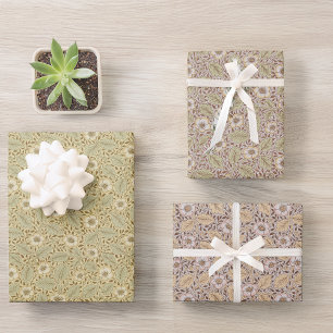 Feuille De Papier Cadeau Vintage Floral Morris Motif Christchurch