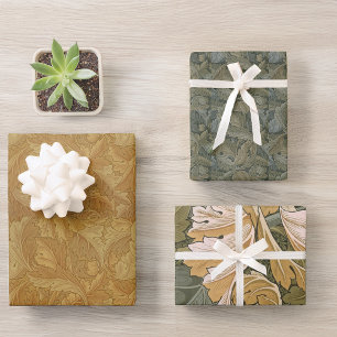 Feuille De Papier Cadeau Vintage Foliage Morris Motif Acanthus Guerre Feuil