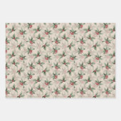 Feuille De Papier Cadeau Vintage Holly et Berries (Devant)