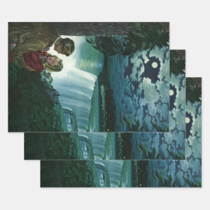 Feuille De Papier Cadeau Vintage lune de miel, nouveaux mariés à Niagara Fa