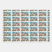 Feuille De Papier Cadeau Vintage neige de Noël (Devant)