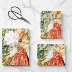 Feuille De Papier Cadeau Vintage Noël Carl Larsson suédois