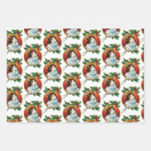 Feuille De Papier Cadeau Vintage Noël Cat Holiday (Devant 2)