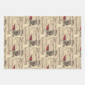 Feuille De Papier Cadeau Vintage Noël Gnome Holiday (Devant)
