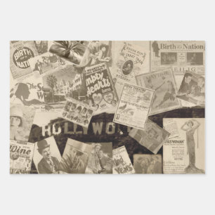 Feuille De Papier Cadeau Vintage Old Hollywood Movie Star Thème