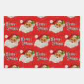 Feuille De Papier Cadeau Vintage Père Noël Cheer (Devant)