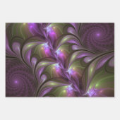 Feuille De Papier Cadeau Violet Abstrait violet violet kaki fractal (Devant 3)
