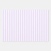 Feuille De Papier Cadeau Violet Clair et Rayures Blanches (Devant 2)