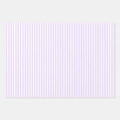 Feuille De Papier Cadeau Violet Clair et Rayures Blanches (Devant)