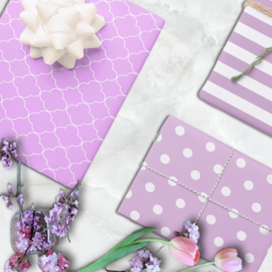 Feuille De Papier Cadeau Violet clair Motif