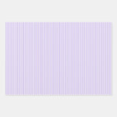 Feuille De Papier Cadeau Violet Clair & Rayures Blanches (Devant 3)