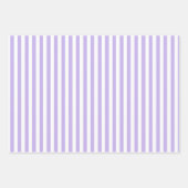 Feuille De Papier Cadeau Violet Clair & Rayures Blanches (Devant 2)