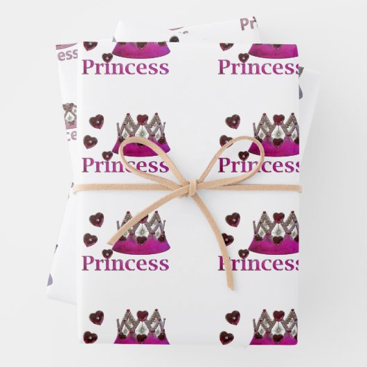 Feuille De Papier Cadeau Violet Cold Illusion Princesse Crown (En situation)