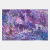 Feuille De Papier Cadeau Violet Déplace L'Abstraction (Devant)