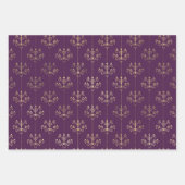Feuille De Papier Cadeau Violet et Or Paris thème (Devant 3)