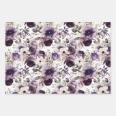 Feuille De Papier Cadeau Violet Floral (Devant 3)