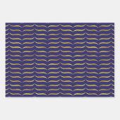 Feuille De Papier Cadeau Violet foncé et doré (Devant 2)