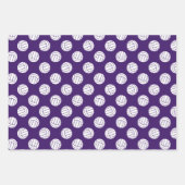 Feuille De Papier Cadeau violet gris équipe couleurs volleyballs ensemble d (Devant 2)