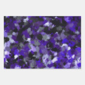 Feuille De Papier Cadeau Violet, gris, noir et bleu Abstrait (Devant 3)