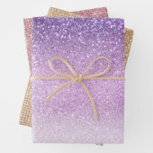Feuille De Papier Cadeau Violet Lilac Pastel Purple ombre (En situation)