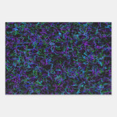Feuille De Papier Cadeau Violet, noir et vert (Devant)