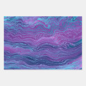 Feuille De Papier Cadeau Violet Violet Bleu Marbré Acrylique Abstraction (Devant)