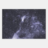 Feuille De Papier Cadeau Violet violet noir galaxie abstraite (Devant 3)