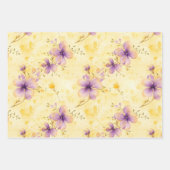 Feuille De Papier Cadeau Violets Gold 50e anniversaire de Mariage (Devant 3)