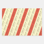 Feuille De Papier Cadeau Violon simple moderne Noir Jaune Terracotta Bleu (Devant 3)