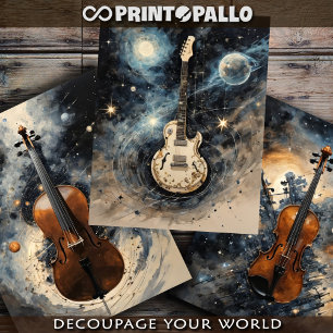Feuille De Papier Cadeau Violoncelle, guitare violon: instruments de musiqu