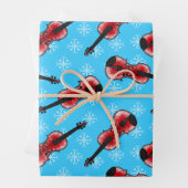 Feuille De Papier Cadeau Violoniste de Noël Motif (En situation)