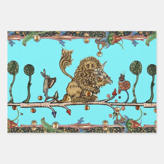 Feuille De Papier Cadeau Violoniste Lion, Hare (Devant)