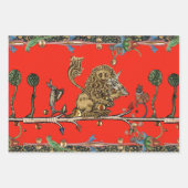 Feuille De Papier Cadeau Violoniste Lion, Hare (Devant 3)