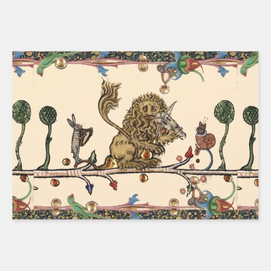 Feuille De Papier Cadeau Violoniste Lion, Hare (Devant)