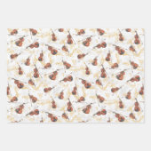 Feuille De Papier Cadeau Violons avec Gold Music Notes Noël (Devant 2)