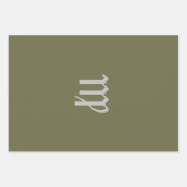 Feuille De Papier Cadeau Virgo Zodiac - Couleur olive (Devant)