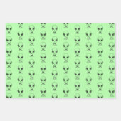 Feuille De Papier Cadeau Visage Alien (Devant 2)