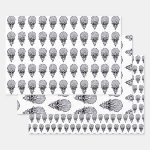 Feuille De Papier Cadeau Visage Alien, Reconstruction faciale du crâne afri