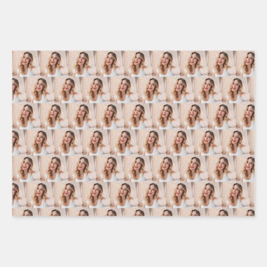 Feuille De Papier Cadeau visage cadeau personnalisé photo personnalisée (Devant)