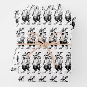 Feuille De Papier Cadeau Visage De Lapin Avec Lunettes De Soleil Joyeux Jou