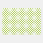 Feuille De Papier Cadeau Visage Heureux Vert Rayures et Points (Devant 3)